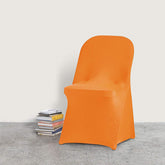 Lofaris Orange Stretch Spandex Banquet Folding Chair Cover